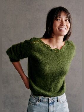 Sézane Stacy Jumper Size XXS in Perfect Green